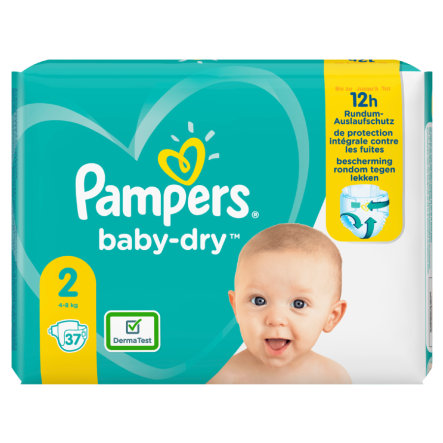 4-8kg Pampers Baby-Dry Größe 2 bis zu 12 Stunden Rundumschutz 96 Windeln 